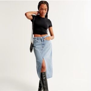 Abercrombie &‎ Fitch skirt high rise denim midi skirt 10 / 30